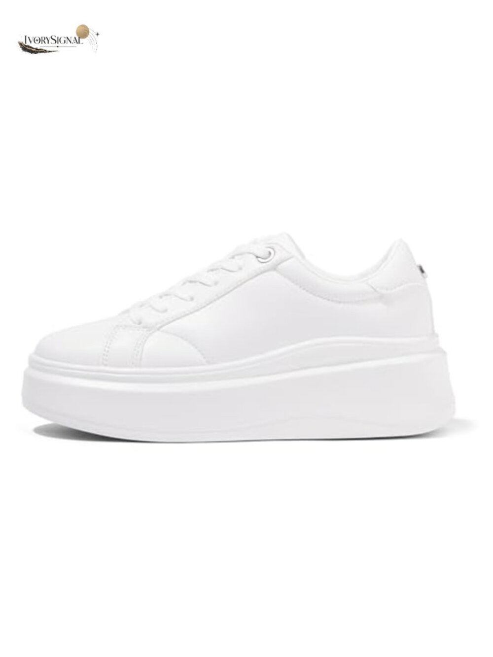Women's Platform Sneakers 2.6" Heel Faux Leather Lace-Up Comfort